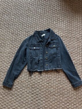 Mono B Black Cropped Denim Jacket